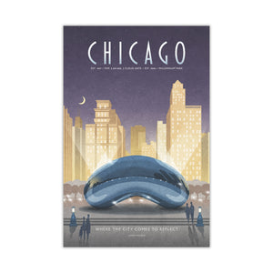 Chicago — Cloud Gate poster by Jonathan Rice unframed