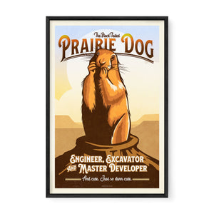 Prairie Dog poster in Black Frame