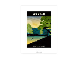 Austin, Texas — Barton Springs poster unframed print view