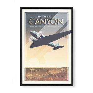 Douglas DC-3 airplane wall art black frame