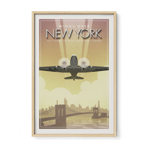 Douglas DC-3 aviation print oak frame display