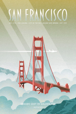 San Francisco — Golden Gate Bridge Fine Art Travel Poster