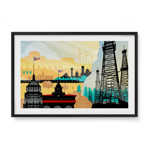 Built on Texas Industrial poster black frame