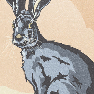 Jackrabbit poster by Jonathan Rice unframed detail mockup