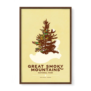 Great Smoky Mountains National Park national park print walnut frame display