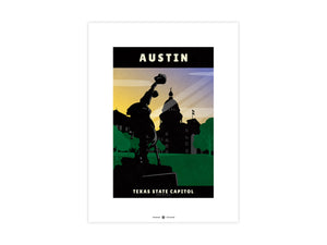 Unframed Austin Texas State Capitol Building art print