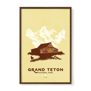 Grand Teton National Park park wall art walnut frame