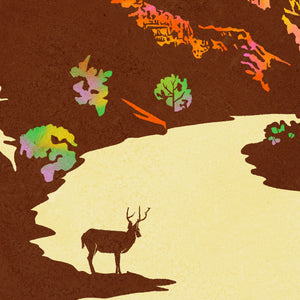 Zion National Park vintage park poster detail close-up