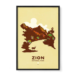 Zion National Park park wall art black frame