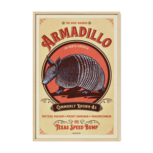 Armadillo poster by Jonathan Rice oak frame