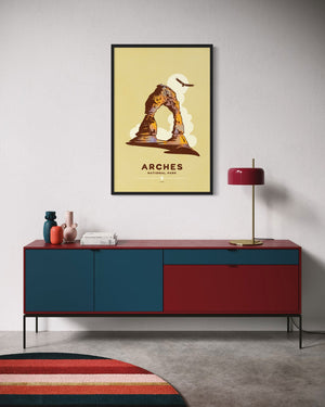 Arches National Park wall art black frame living room mockup