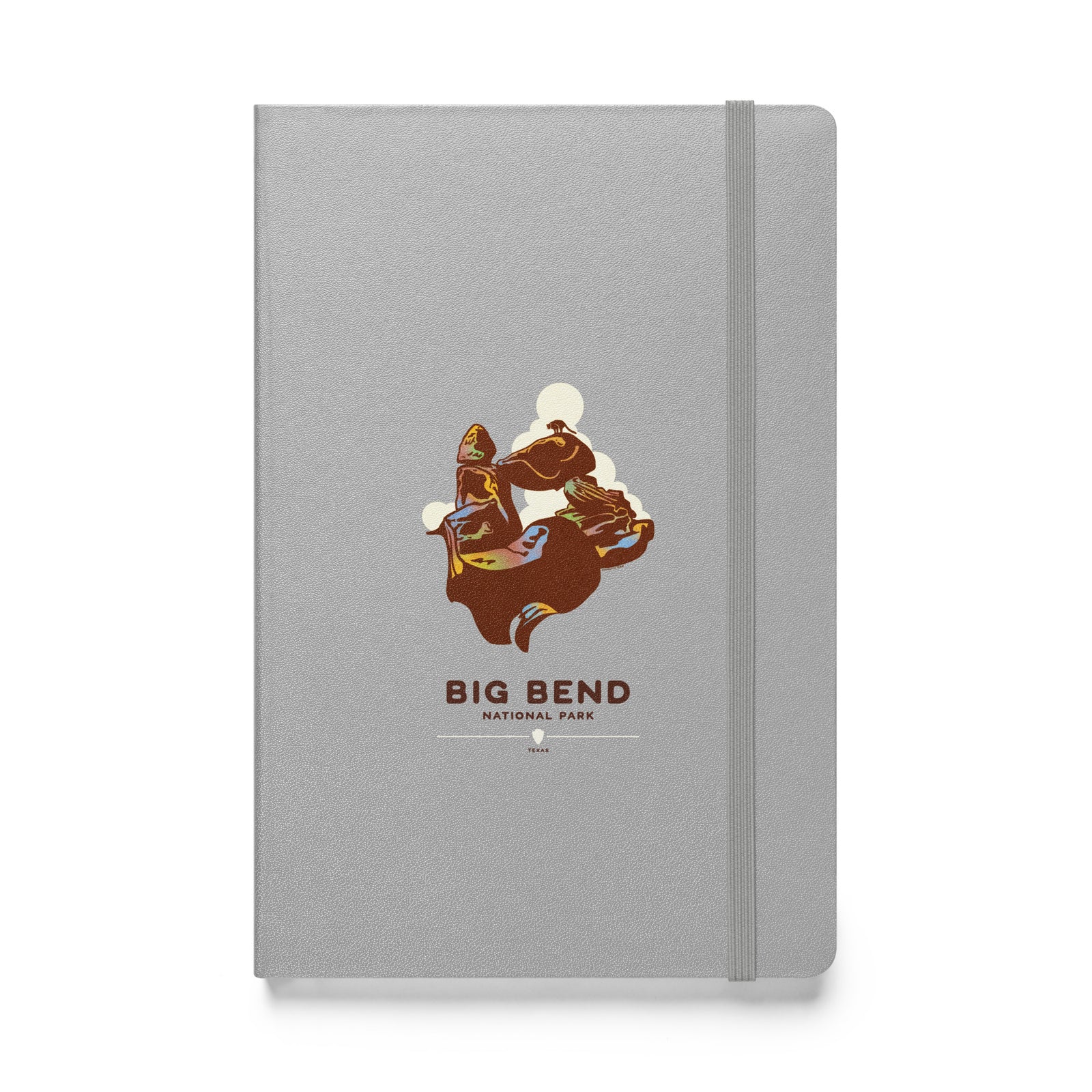 This custom, Big Bend National Park, silver hardcover notebook will be a great daily companion whenever you need to put your thoughts down on paper! 