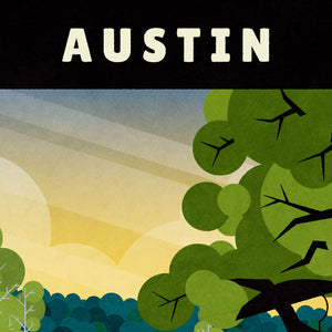 Austin, Texas — Barton Springs poster detail close-up