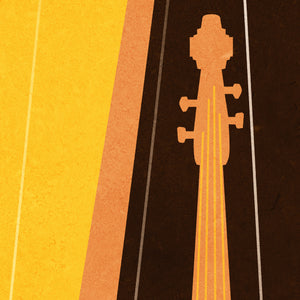 Mid Century Jazz Standup Bass Giclee Art Print