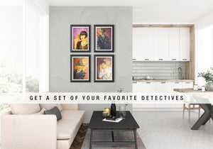 A series of famous detective prints.