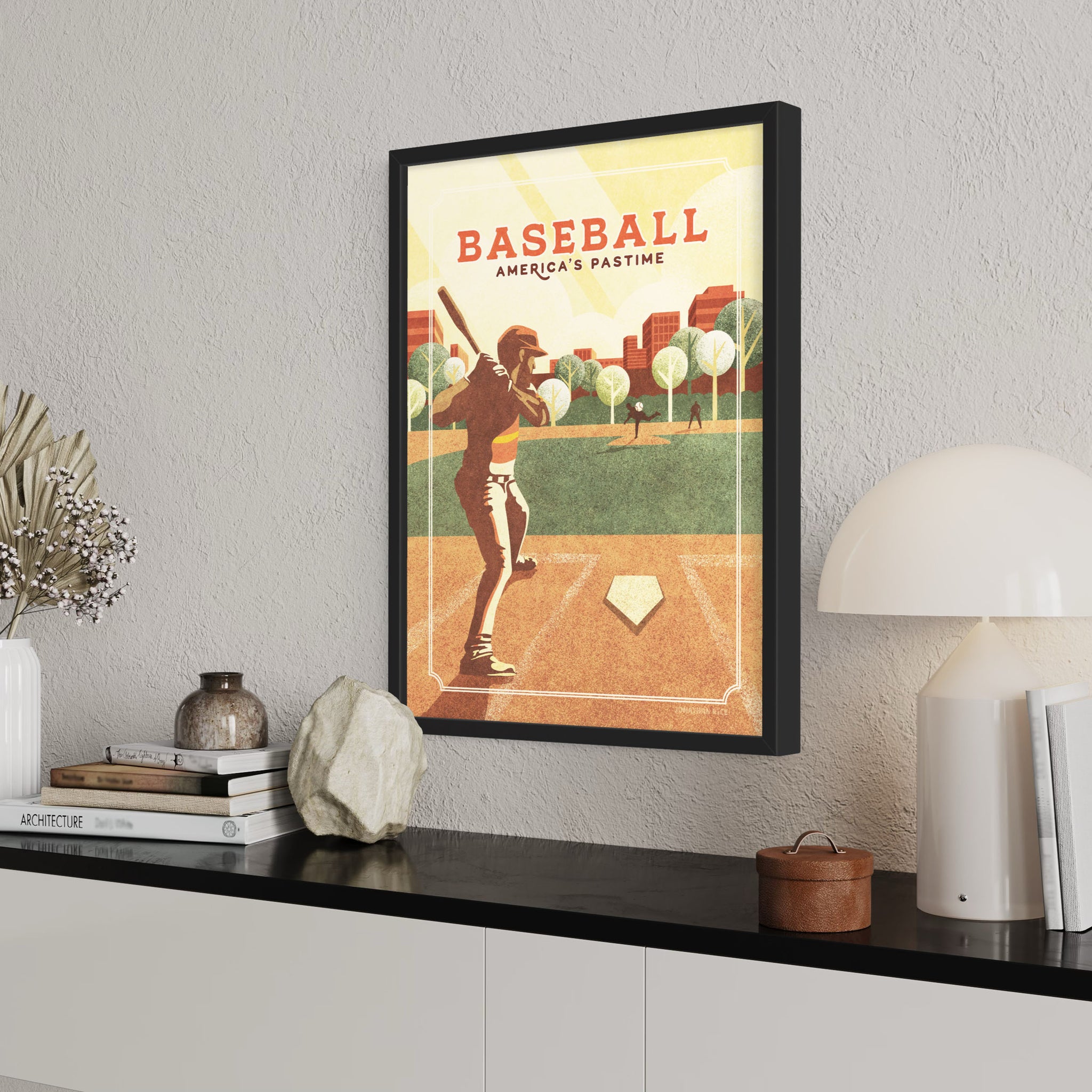 Poster Vintage Joueur De Baseball - Impression Sur Toile 30 X 45 Cm - Déco Murale Chambre, Bureau, Salon - 6