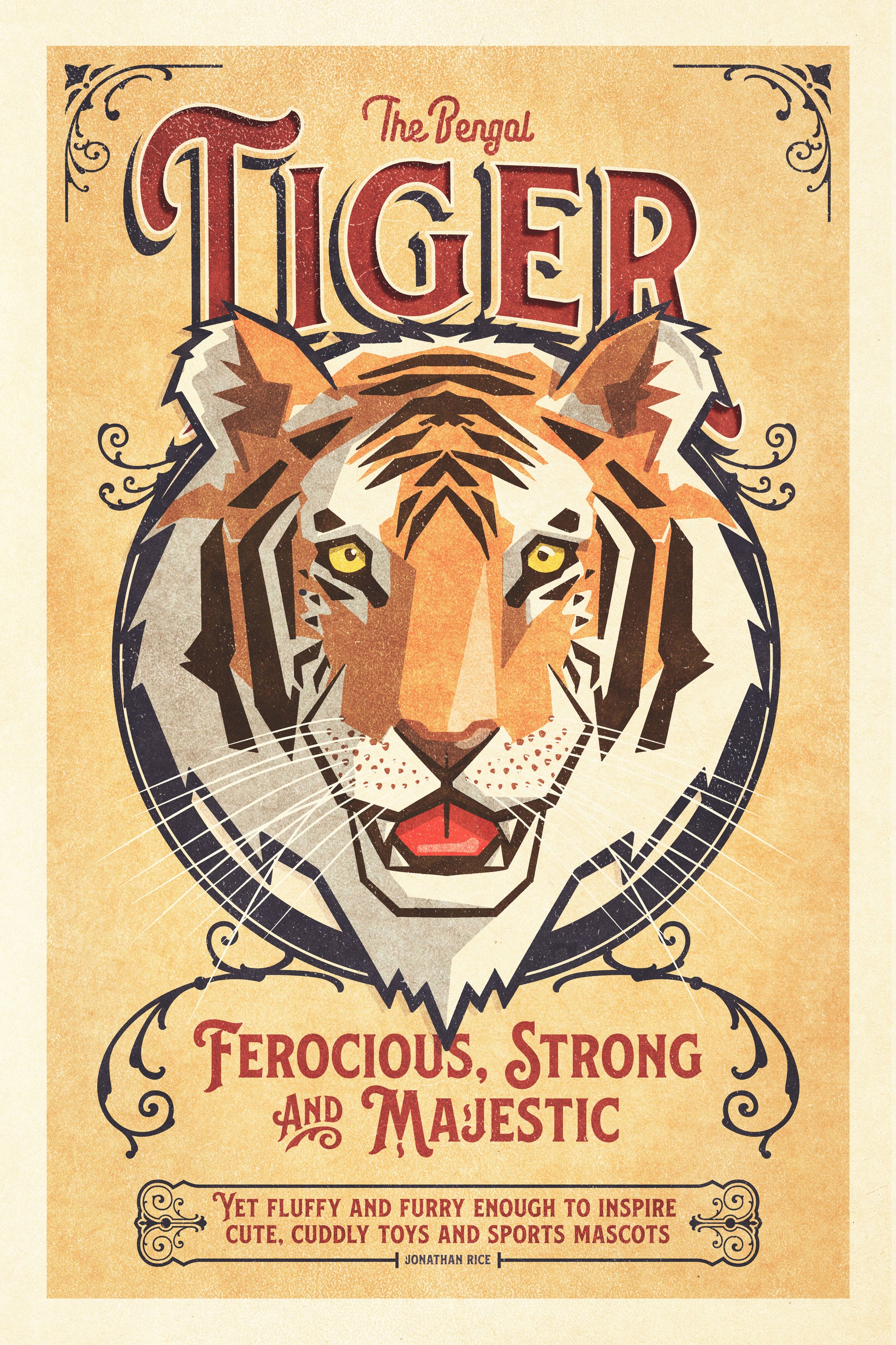 Vintage Tiger Drawing
