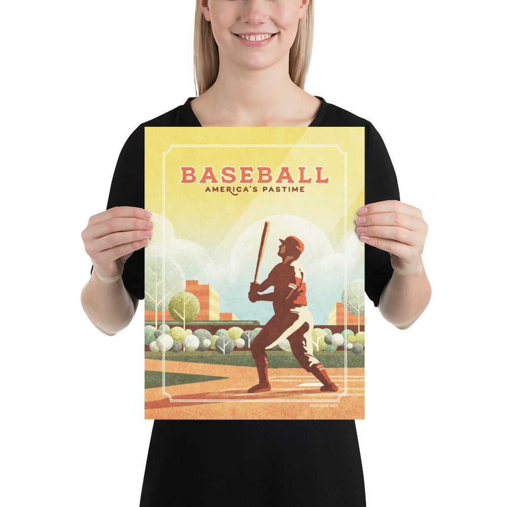 Retro Style Baseball Giclée Art Print - Baseball Slugger Poster - Home -  The Creative Visualist