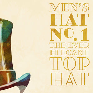Detail of Colorful portrait of a man’s cowboy hat with a quote from the famous Finnish author and artist/illustrator Tove Jansson — “It looks rather ordinary… Unless you consider that a top hat is always somewhat extraordinary, of course.” Bold graphic shapes in bright colors combined with sophisticated typography and intriguing negative space creates a compelling art piece.